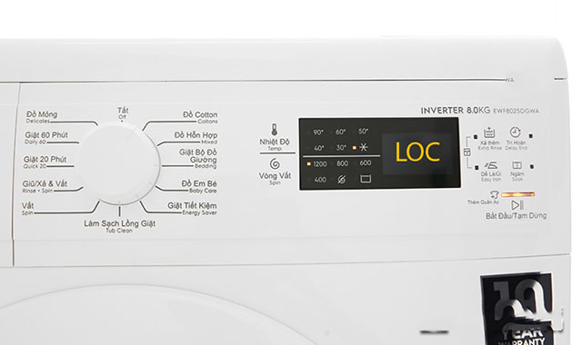 Máy giặt Electrolux báo lõi loc