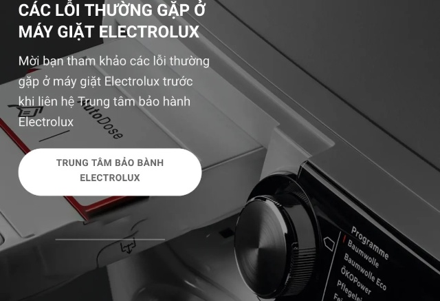 Các lỗi thường gặp ở máy giặt Electrolux