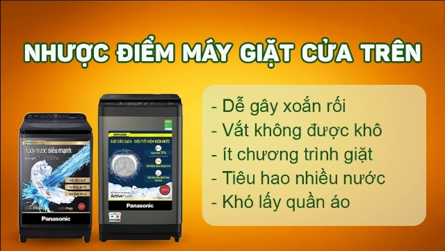 Nhược điểm máy giặt cửa trên