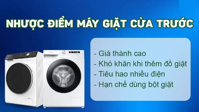 Nhược điểm máy giặt cửa trước