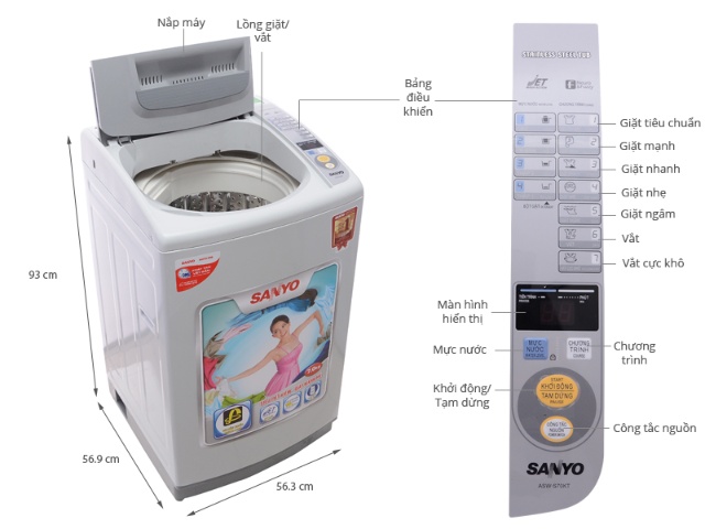 Máy giặt Sanyo ASW-S70KT